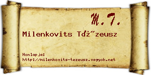 Milenkovits Tézeusz névjegykártya
